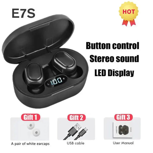 E7S TWS Wireless Headphones Bluetooth Earphone Control Sport Headset