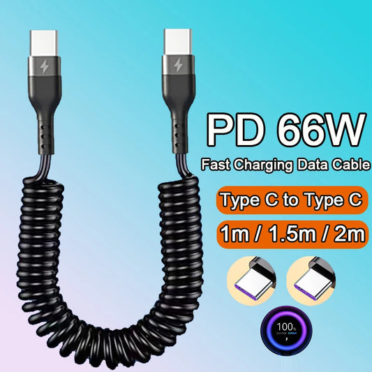 PD 66W Type C to Type C Fast Charging Cable For Huawei Honor Xiaomi