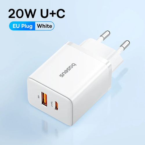 Baseus 20W PD Charger Quick Charge USB Type C Charger for iPhone 16 15