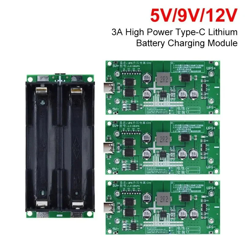 Type-C 15W 3A Fast Charge UPS Power Supply / 18650 Lithium Battery