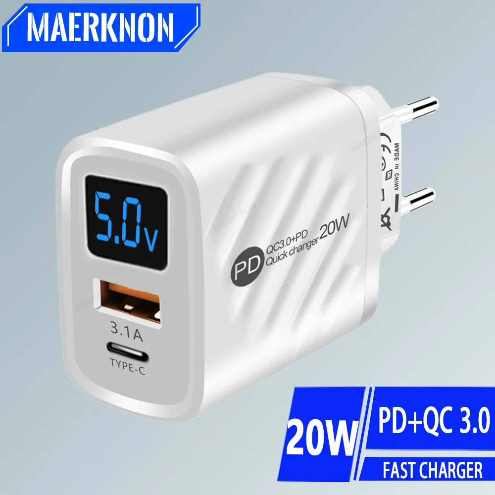 PD 20W USB C Charger Fast Charging Type C Wall Charger For iPhone 14