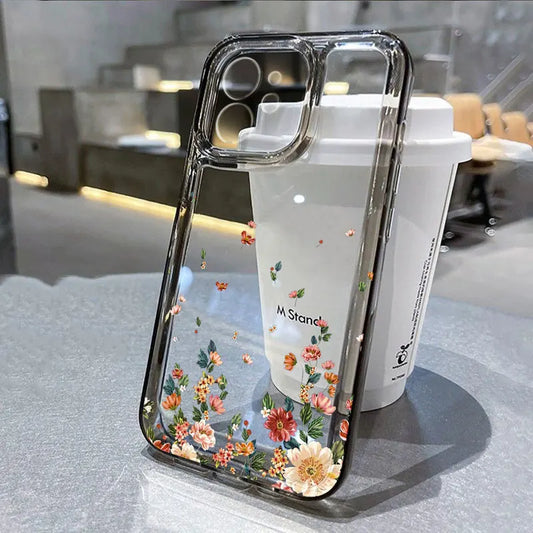 Flower Phone Soft  Case For iPhone 16 11 12 13 14 15 Pro Max XR 7 8