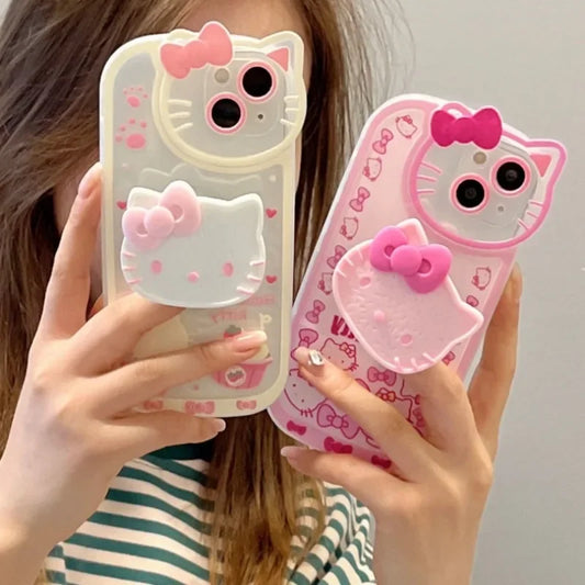 Sanrio Hello Kitty Stand Phone Cases For iPhone 16 15 14 11 13 12 Pro