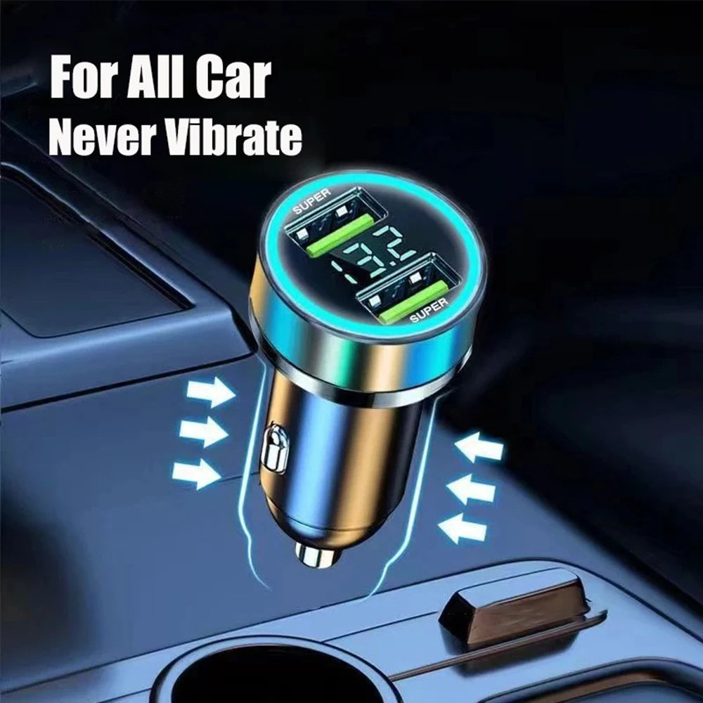 240W Car Charger Dual USB Ports 120W Super Fast Charging with Digital