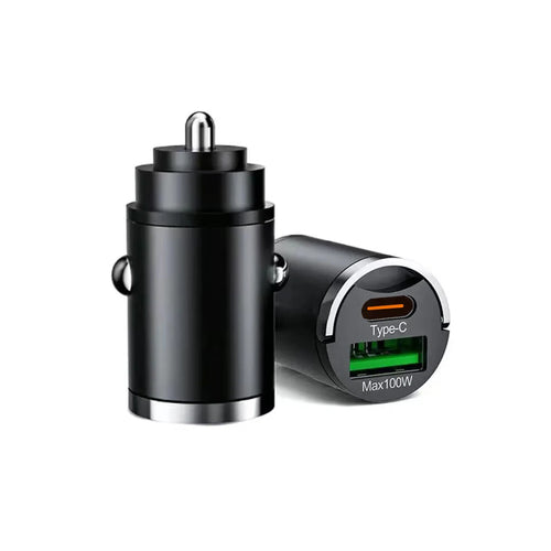 100W USB Car Charger Dual Ports Fast Charging Car Phone Charger For