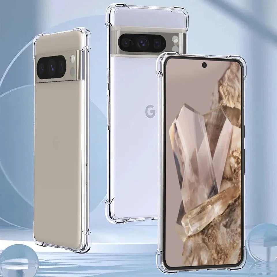 Luxury Transparent Phone Case For Google Pixel 9 pro 8 8A TPU Bumper