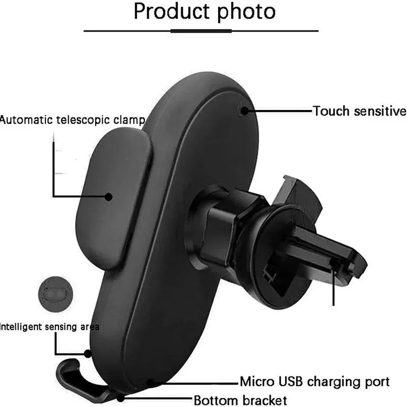 Car Wireless Charger Auto Car Mount Phone Holder Stand For iPhone 15