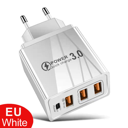 48W USB Charger QC 3.0 Type C PD Fast Charge For iPhone 12 13 Max