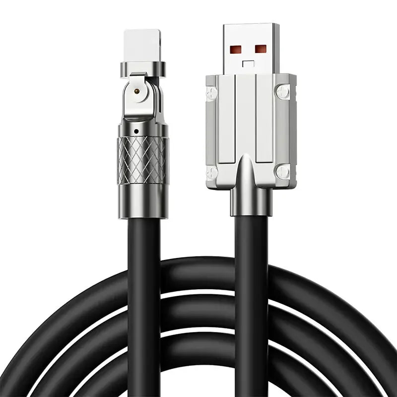 120W 7A fast charging USB Type-C cable with 180 degree rotating elbow