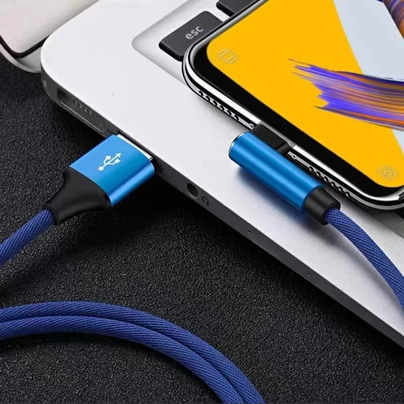 5A Fast Charging Type C Cable 90 Degrees Elbow Cable USB C Cable for