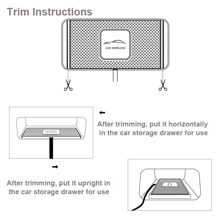 C1 30cm Short Cable 15W QI Car Wireless Charging Anti-Skid Pad