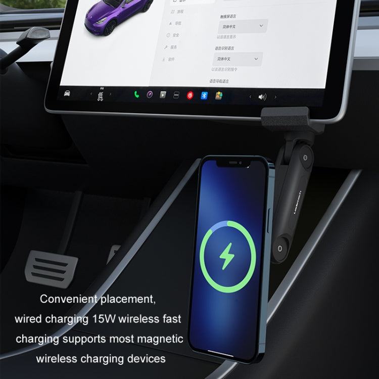 For Tesla Moldel 3/Y Car Mobile Phone Holder Magnetic Rotating Folding