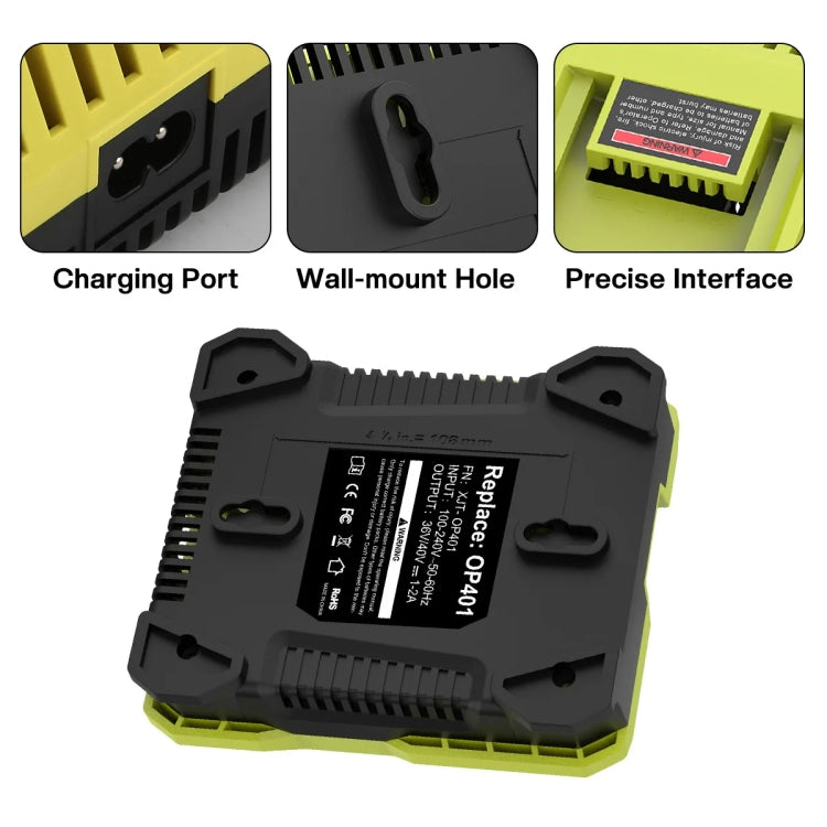 36-40V Tool Cutting Machine Battery Charger, For RYOBI PO401 / PO403 /