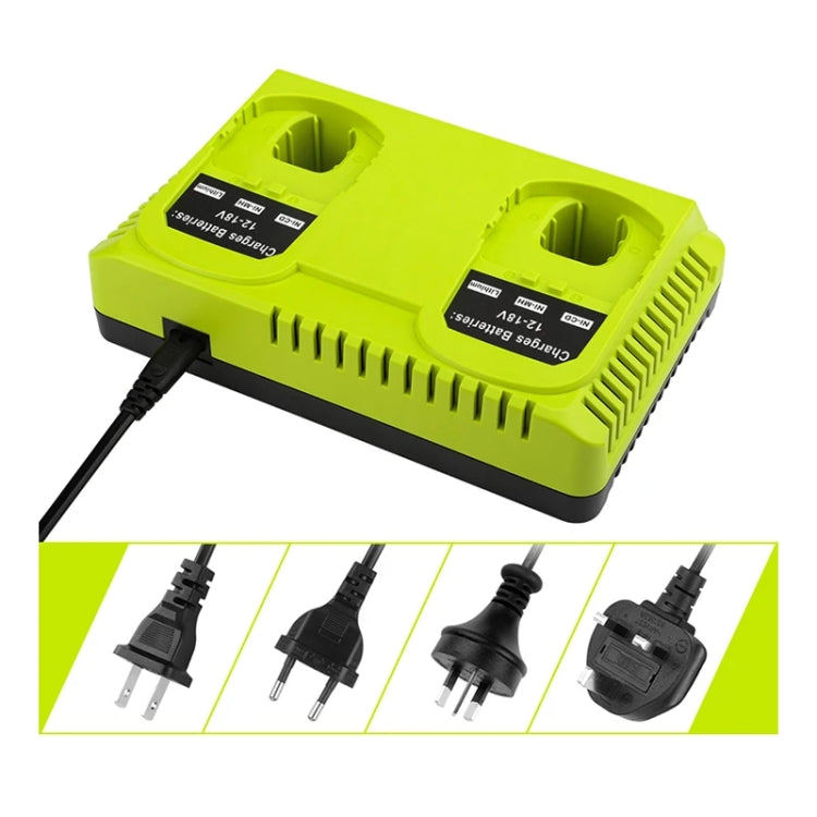 For RYOBI P108 / P117 12-18V Lithium Nickel Battery Dual Port Charger,