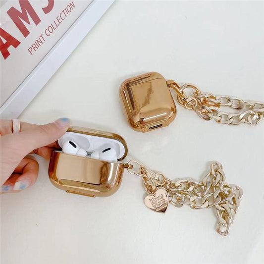 Gold Plating Heart Chain Wireless Headphone Cover