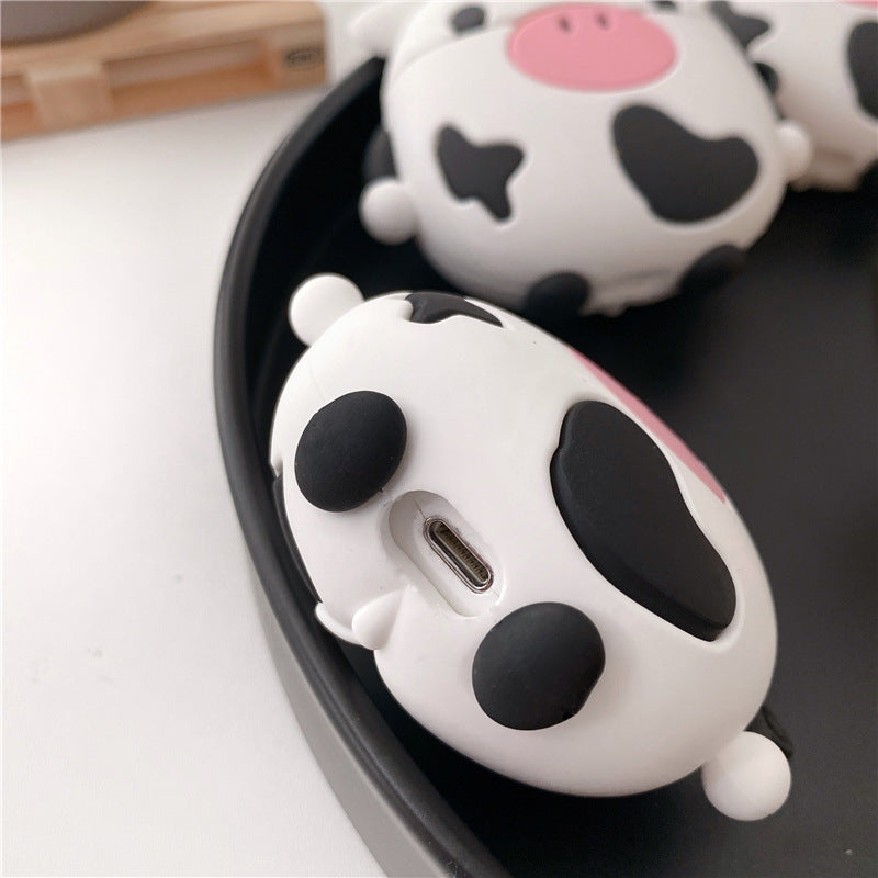 Cartoon Sitting Cow Headphone Cover Protective Shell