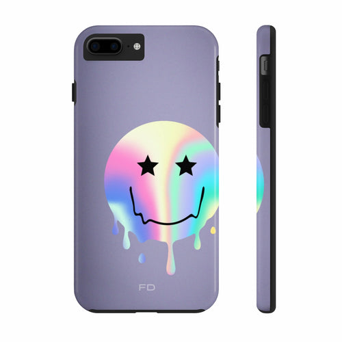 Happy Face with Stars Tough Case for iPhone with Wireless Charging