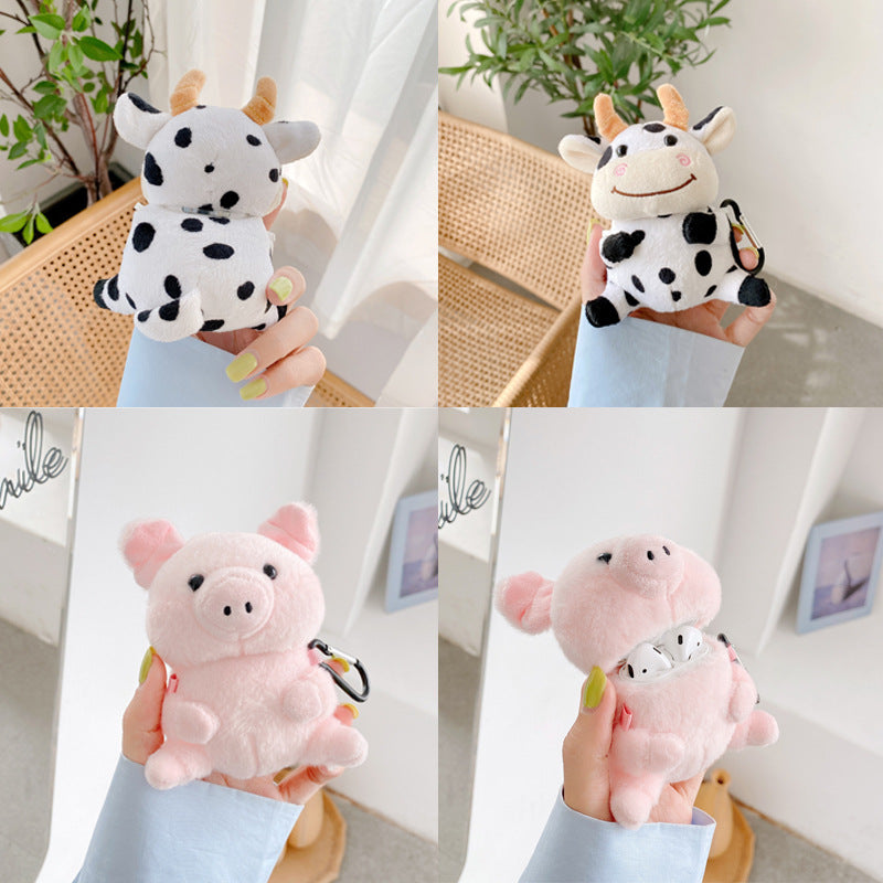 Wireless Bluetooth Cartoon Plush Earphone Case