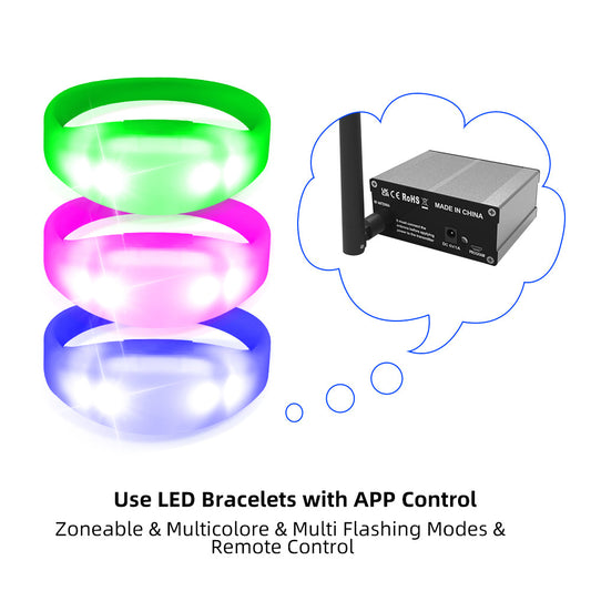 APP Controlled LED Bracelets Pulsera LED for Small Parties, Wedding,