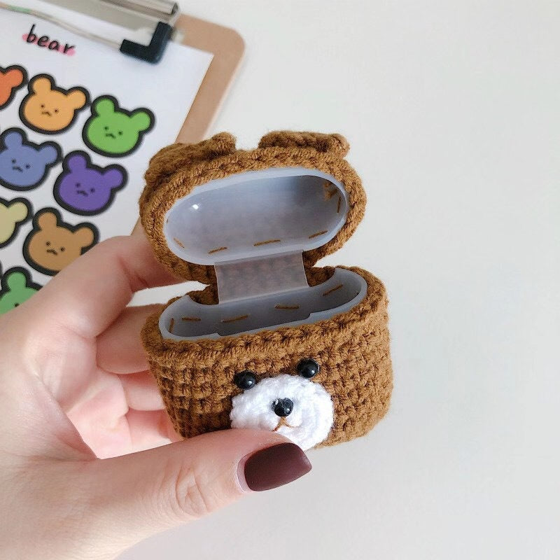 Plush Brown Bear Bluetooth Headset Case