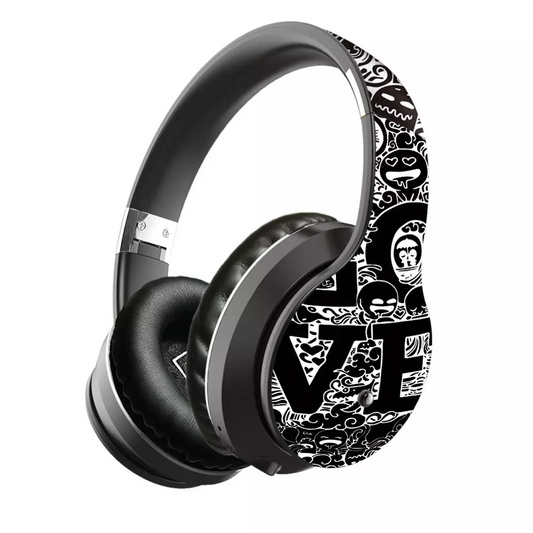 Graffiti Wireless Headsets Bluetooth Stereo Headphones With Microphone