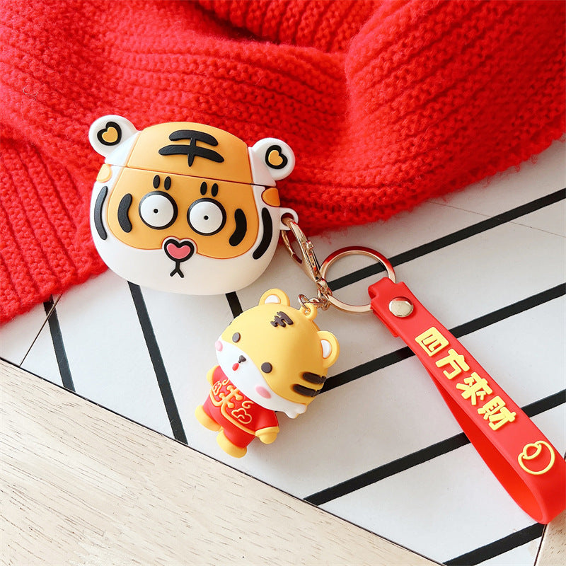 Tiger Wireless Earphone Cartoon Protective Case