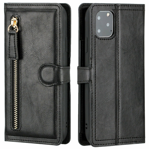 Zipper Wallet Flip Case For iPhone With Wireless Charging Support